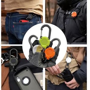 Porte-clés rétractable robuste avec mousqueton multifonction, porte-badge avec fil d'acier de 60 cm (25,6 pouces) - Product Image 6