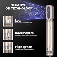 Sèche-cheveux 6-en-1 avec fer à boucler automatique, 60000 tr/min, haute vitesse, ions négatifs, céramique, verrouillage coulissant, styler d'air professionnel