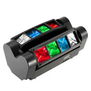 Mini luz led rgbw com 8 olhos, lâmpada de led, efeito de movimento para barra, iluminação para palco