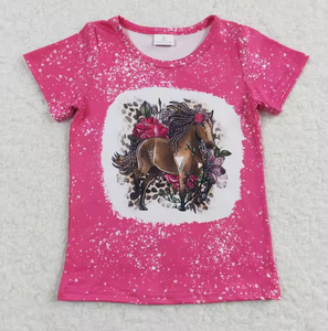 Summer Short Sleeve Girls Summer Top Western <strong>Cowgirl</strong> Print Pattern T <strong>Shirt</strong> for Girls - Product Image 5