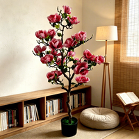 Neuheiten Raumdekoration Künstliche Magnolienblüte Rote Seidenblumen Weihnachts- und Geburtstagsdekoration Hochzeitsblumenarrangements