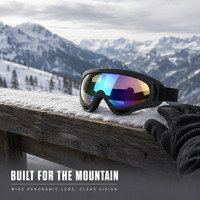Masque de ski avec protection UV, coupe-vent, verres multicolores, pour snowboard et sports de neige, pour hommes et femmes, activités de plein air