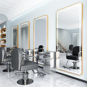 Nouvel arrivage de miroir de maquillage mural à LED personnalisable au design métallique moderne pour salon de coiffure, dressing, salon de coiffure, coupe de cheveux - Product Image 6
