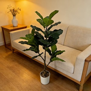 <b>Artificial</b> <b>Tree</b> Green Potted with Piano Leaf Banyan Ornaments for Living Room Floor Simulation - Product Image 4