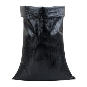 Carbon Black Woven Bag 70mm Thickness PP Material <b>Waterproof</b> For Flood Control Sandbags - Product Image 2