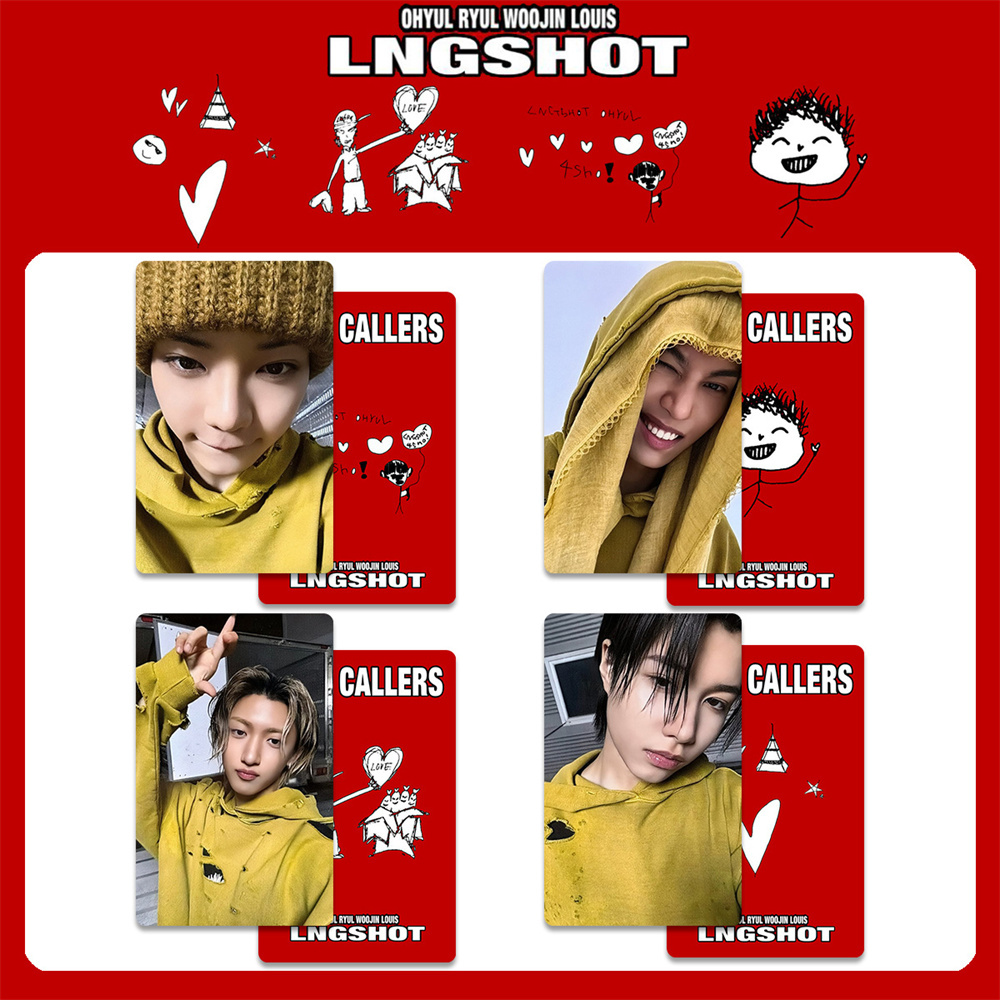 Kpop Idols LNGSHOT SHOT CALLERS Album 4Pcs/Set Lomo Card RYUL