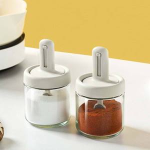 Creative Spoon Kitchen Seasoning Storage Box Household Glass Spice Bottle Salt Pot Seasoning Box Combination Set - Product Image 1