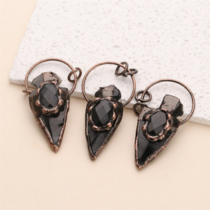 Tự Nhiên Màu Đen Agate Đá Mũi Tên Hình Dạng Mặt Dây Chuyền, Màu Đen Agate Cho Nam Giới Và Phụ Nữ Đồ Trang Sức Tìm Kiếm - Product Image 3