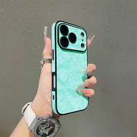 Coque de protection intégrale antichute en cuir motif montagne enneigée pour iPhone 17 avec film de protection d'objectif – Plusieurs couleurs disponibles