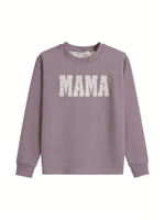 Sweat-shirt en molleton de bambou MAMA de qualité supérieure en gros, prêt à expédier, style maman brodé, fabricant direct, ODM OEM, faible MOQ