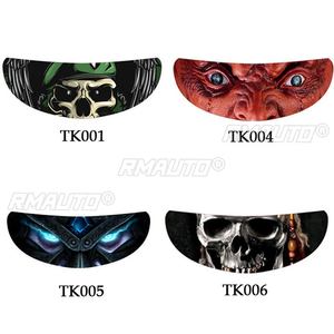 Autocollant amovible pour visière de casque de moto, motif cool, 4 styles au choix, pour visière de casque de moto de course - Product Image 4