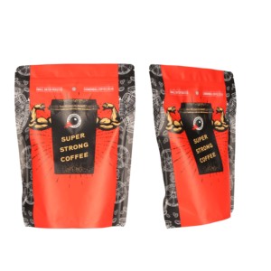 Reusable plastic aluminum foil pouch stand up zipper packaging coffee bean bag with logo