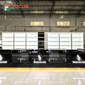 Vitrine classique pour boutique de tabac, en bois et verre, avec éclairage LED, comptoir de présentation de tabac - Product Image 3