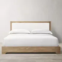 ชุดห้องนอนโรงแรมดีไซน์ธรรมชาติ,เตียงหุ้มแผงไม้โอ๊คเตียงพับขนาดคิงไซส์รองรับที่นอนไม้