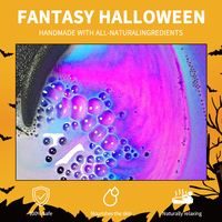 Mini-bain moussant artisanal de luxe en forme de citrouille d'Halloween, marque privée, pour enfants, en seau réutilisable, pour fête effrayante, vente en gros
