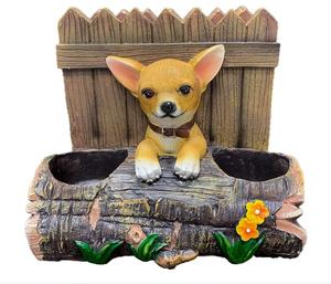 Soporte agitador de sal y pimienta para <span class=keywords><strong>Chihuahua</strong></span>, servilleta con flores amarillas, decoración para el hogar, accesorio de cocina, 3 piezas - Product Image 3