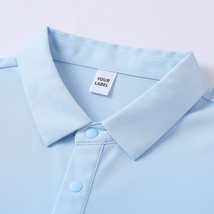 เสื้อกอล์ฟแขนสั้นผ้าโพลีเอสเตอร์ 100% ป้องกันรังสียูวี 50+ ป้องกันรอยยับ ติดกระดุมแป๊ก สำหรับผ้า 200 GSM แห้งเร็ว 7A ต้านเชื้อแบคทีเรีย ระบายความชื้น - Product Image 2