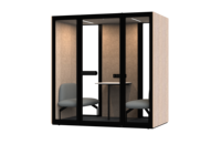 COMINE Cabine de réunion acoustique insonorisée moderne en bois pour 4 à 6 personnes, idéale pour la collaboration d'équipe, bureaux, entrepôts