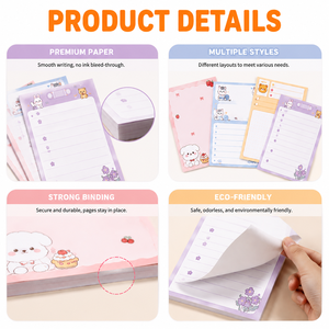Bloc de Notas con Dibujos Animados, Autoadhesivo, Papel de Escritura Premium, Papelería Personalizada para la Escuela, Oficina, Planificador Diario - Product Image 2