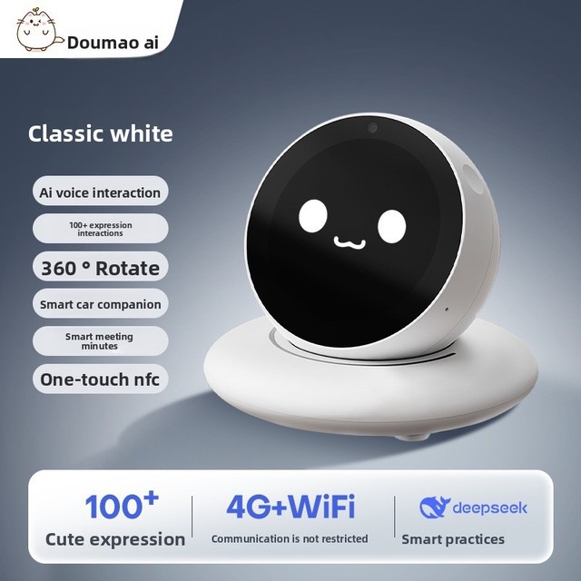 DiMi AI Smart Voice Robot Bean Bag Cat Car & Desktop Companion 4G/WiFi/NFC 360 Rotation Built-in Battery Display Screen Gift