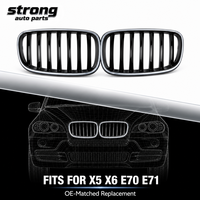 Calandre avant LED « Arctic White » à éclairage périphérique pour BMW X5 E70 X6 E71 2007-2014, calandre double en ABS noir brillant, pièces robustes