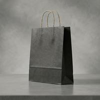 Sacs de shopping en papier kraft noir de qualité supérieure avec poignées torsadées, sacs d'emballage de luxe en papier vierge pour la vente au détail