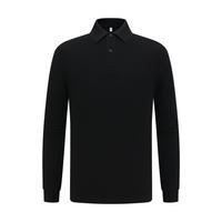 Polo à manches longues en coton 220G, couleur unie, col rabattu, broderie personnalisée avec logo OEM, prix d'usine