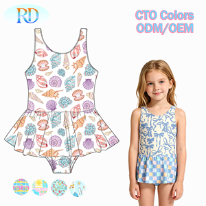 <span class=keywords><strong>Maillot</strong></span> <span class=keywords><strong>de</strong></span> <span class=keywords><strong>bain</strong></span> une pièce à volants pour bébés filles, <span class=keywords><strong>maillot</strong></span> <span class=keywords><strong>de</strong></span> <span class=keywords><strong>bain</strong></span> imprimé pour tout-petits avec jupe, protection solaire, respirant, en nylon et élasthanne, OEM - Product Image 2