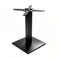 Base de table carrée en fonte robuste, support de table carré plat, finition noire mate thermolaquée