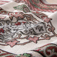 Tapis de prière musulman rembourré en polyester à franges, motif floral brodé, tapis de prière islamique pour l'Aïd al-Fitr