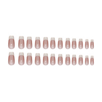 2025 gros ongles Art fournisseur oeil de chat et cercueil court faux ongles avec blanc français nu rose ongles pour la beauté