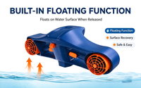 Scooter sous-marin électrique à double moteur, poussée de 9 kg, profondeur de 40 m, scooter aquatique flottant, support pour caméra, booster de plongée et de natation