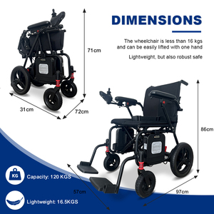 Silla de Ruedas Eléctrica Plegable Ultraligera y Económica KSM-506P, Batería de Litio de 6A/10A, Silla de Ruedas Motorizada Portátil para Personas con Discapacidad - Product Image 2