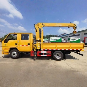 Grúa hidráulica telescópica de 2, 3.2 y 4 toneladas montada en <span class=keywords><strong>camión</strong></span> de carga JMC 4x2 de doble cabina - Product Image 5