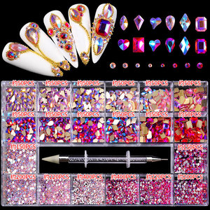 Cristales de Vidrio de Alta Calidad en Múltiples Formas, Decoración de <span class=keywords><strong>Uñas</strong></span> <span class=keywords><strong>con</strong></span> Piedras de Cristal, Diseño Plano, Pedrería Decorativa - Product Image 2