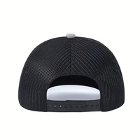 Casquette de sport et de cyclisme pour homme, noire, en tissu mesh, 5 panneaux, haute qualité, avec logo brodé personnalisé, fabriquée par l'usine OEM Meidiney.
