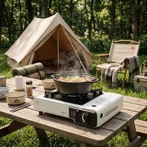 Réchaud à gaz portable à cassette, cuisinière de camping au <span class=keywords><strong>butane</strong></span>, barbecue, mini-réchaud double usage <span class=keywords><strong>pour</strong></span> la maison et les voyages - Product Image 4