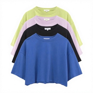 Nouvelle Collection – Haut court décontracté ample pour femme, 100 % coton, anti-rétrécissement, tendance, vente en gros sur mesure - Product Image 2