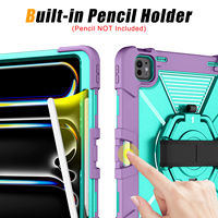 Étui de protection durable en PC et silicone pour tablette avec dragonne et support pour stylet, le favori des acheteurs, pour iPad Pro 13/Air 13