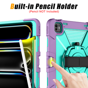 เคสแท็บเล็ตแบบพกพาทนทาน วัสดุ PC+ซิลิโคน พร้อมสายคล้องมือและช่องใส่ดินสอ สำหรับ iPad Pro 13/Air 13 รุ่นยอดนิยม - Product Image 5