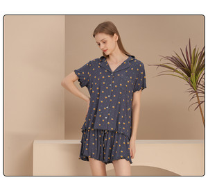 <strong>Women's</strong> Summer Modal Two-Piece <strong>Cat</strong> Print Sleepwear Plus Size Casual Short Sleeve <strong>Pyjamas</strong> 3 Colors for Autumn Spring Thermal - Product Image 5