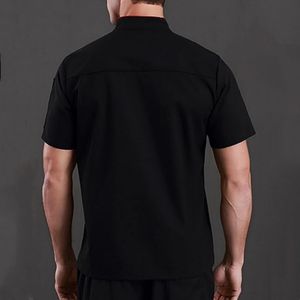 Giacca <span class=keywords><strong>da</strong></span> <span class=keywords><strong>donna</strong></span> con logo personalizzato all'ingrosso <span class=keywords><strong>da</strong></span> uomo Unisex <span class=keywords><strong>da</strong></span> cucina a manica corta a doppietto ristorante Cafe Cooking uniforme <span class=keywords><strong>da</strong></span> Chef - Product Image 2