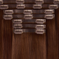 Extensions de cheveux naturels à clipser, cheveux vierges Remy, double épaisseur, cuticules alignées, invisibles, sans couture, pointes pleines, teintables, blond cendré décolorable