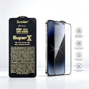 Film en verre trempé antistatique à couverture intégrale de 0,3 mm d'épaisseur, dureté 9H, bord noir, protection d'écran complète, qualité AAA pour téléphone portable - Product Image 1