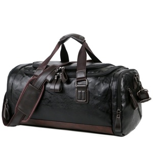 Sacs de sport vintage en cuir PU de haute qualité pour hommes, sacs de voyage week-end grande capacité, sacs de sport de gym à faible MOQ - Product Image 2