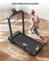 Tapis de marche pliable robuste avec poignée, capacité 300 lb, pour la maison et le bureau, machine de course portable