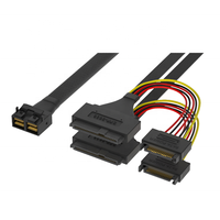 MINISAS SFF8643 8i إلى Oculink 2 * SFF8611 كابل SAS عرض تطبيق إلكتروني