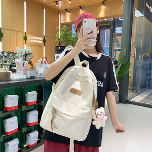 Korean Style <b>Backpack</b> For <b>School</b> Girls Lightweight Waterproof <b>Large</b> Capacity With Letter Pattern Summer 2023 - Product Image 2