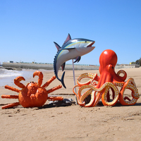 Sculpture de crabe de poulpe en fibre de verre personnalisée pour aquarium restaurant décorations d'extérieur grands animaux