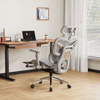 Chaise de bureau ergonomique en maille 720 °   Chaise de bureau réglable avec support lombaire adaptatif et accoudoirs, structure en aluminium, pour la maison et le bureau